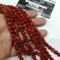 Dark orange 8mm agate beads 1 string