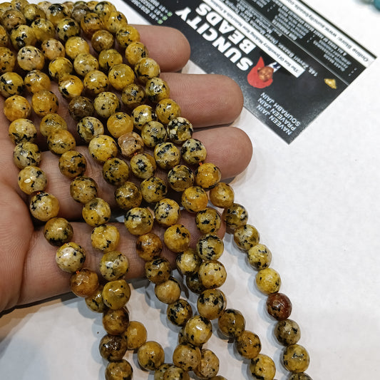 Yellow turquoise 8mm agate beads 1string