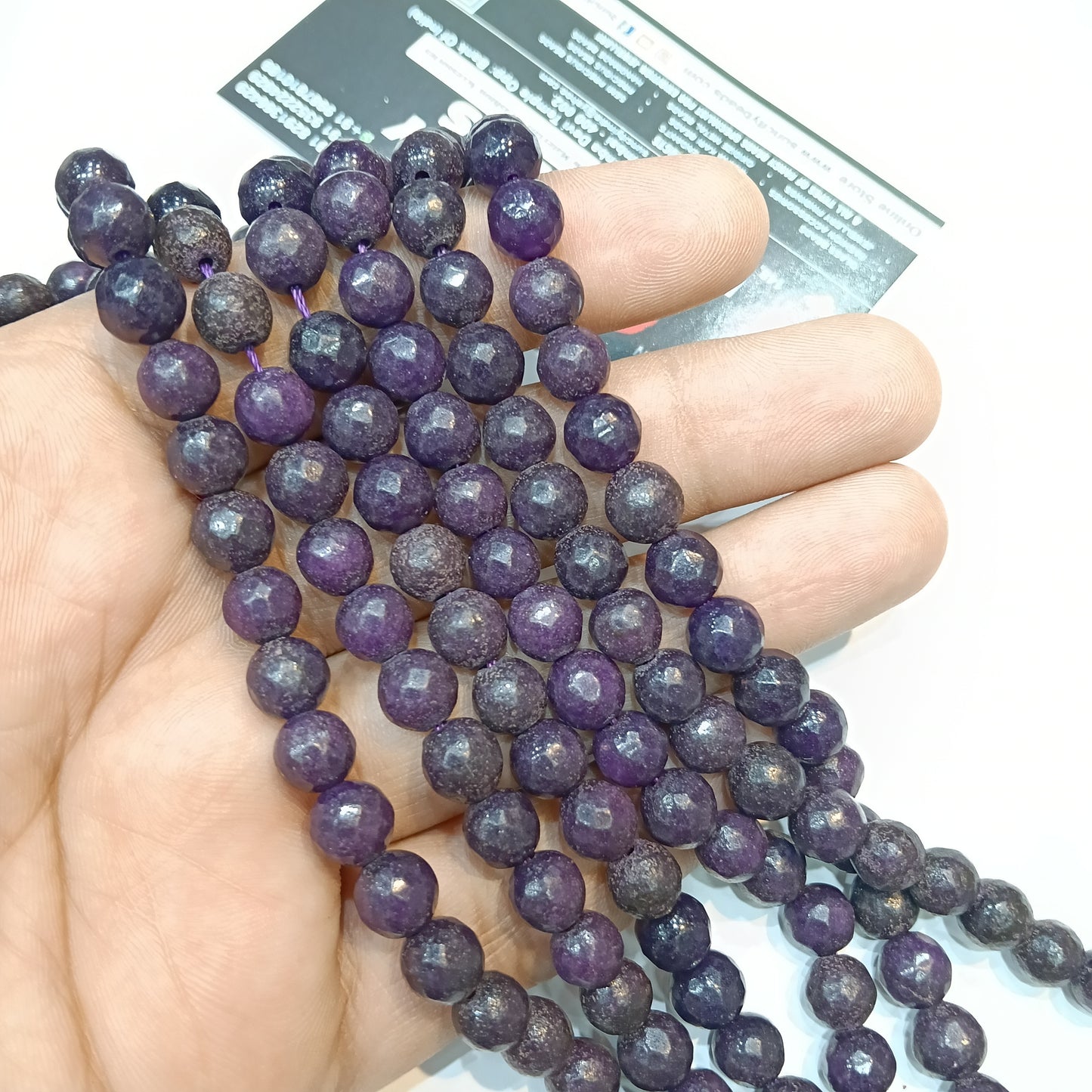 Dark purple 8mm agate beads 1string