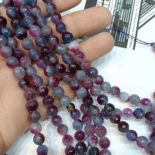 Wine shaded in greyish 8mm agate beads 1string