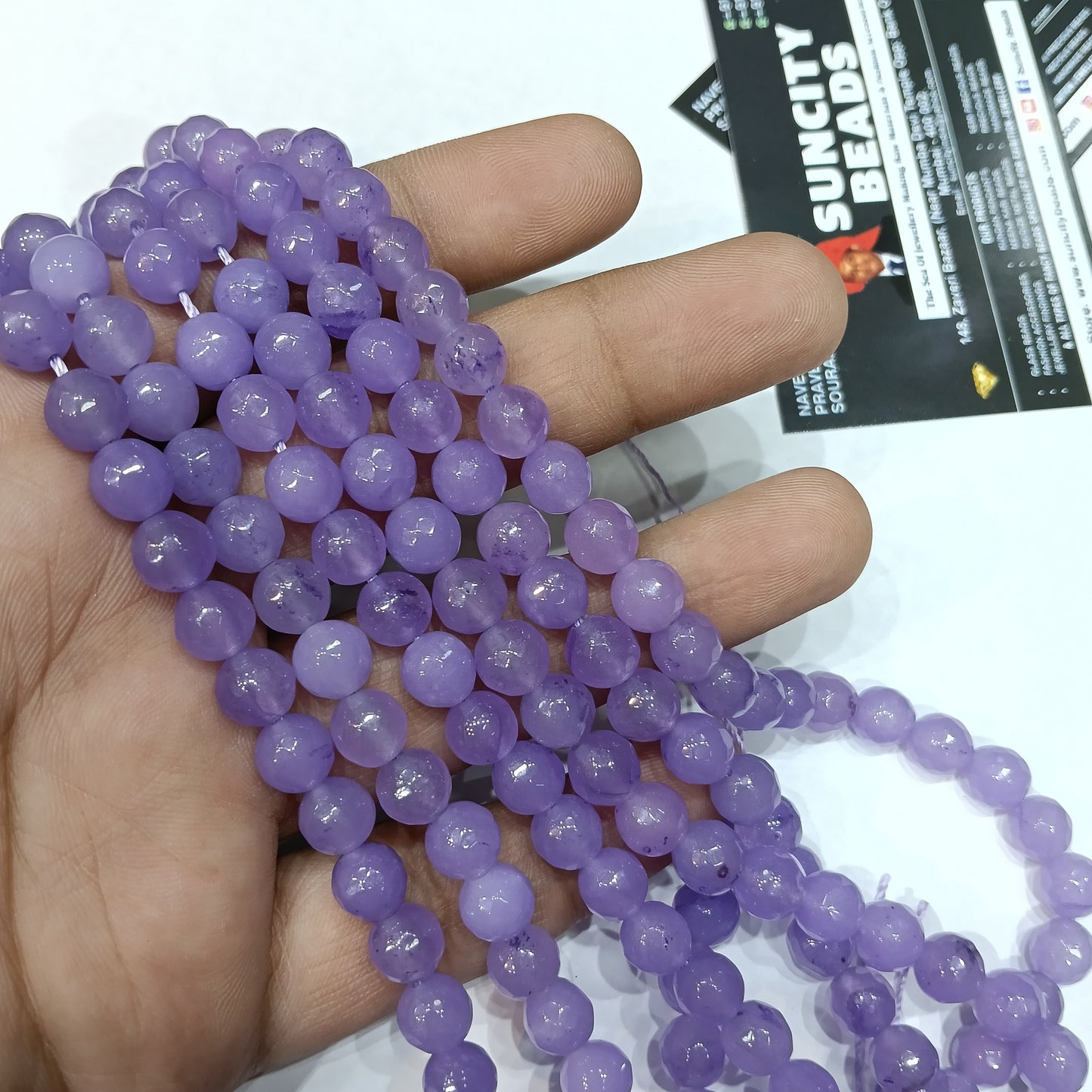 Light purple 8mm agate beads 1string