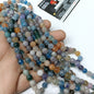 Shades of blue agate beads 8mm 1string