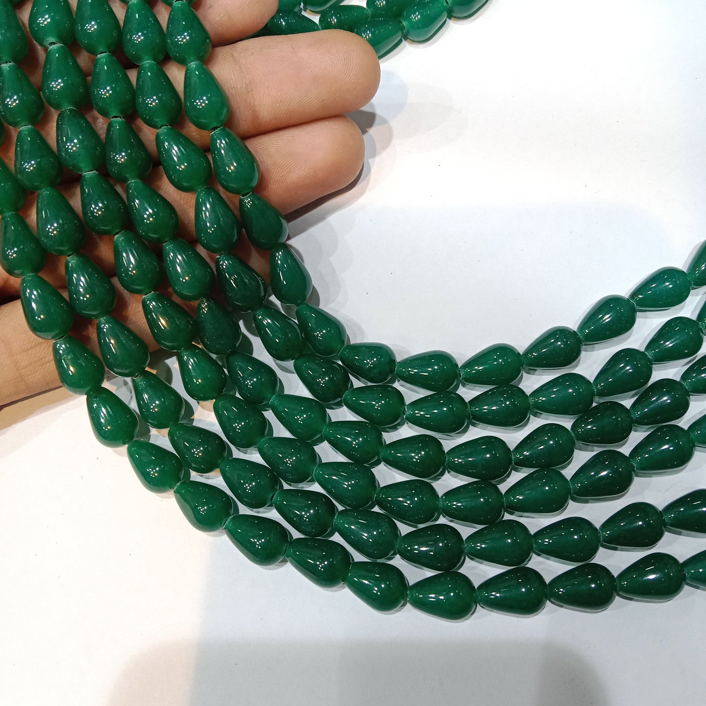 Grade A Agate Teardrop Beads for Jewelry Making 1 String (35pcs)