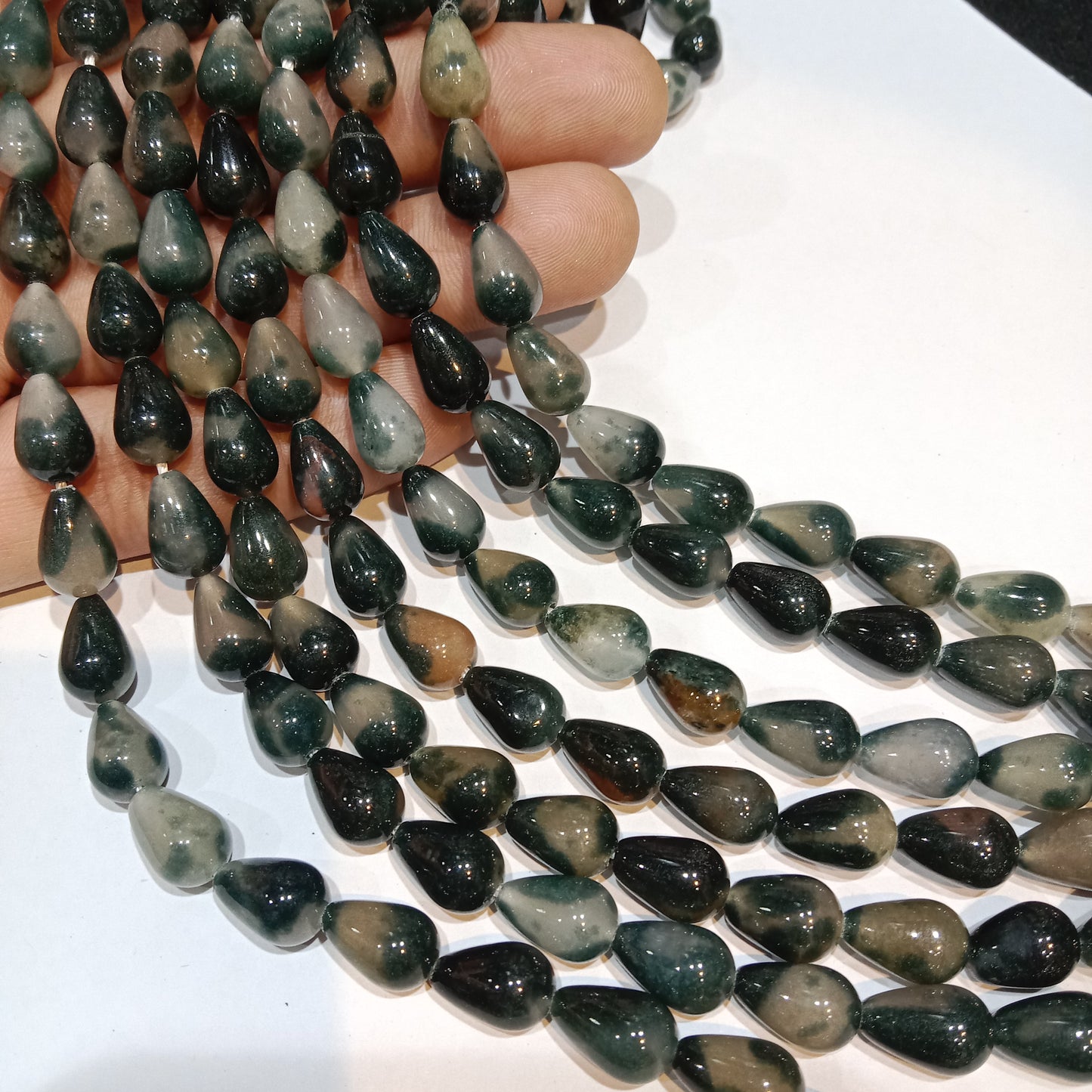 Grade A Agate Teardrop Beads for Jewelry Making 1 String (35pcs)