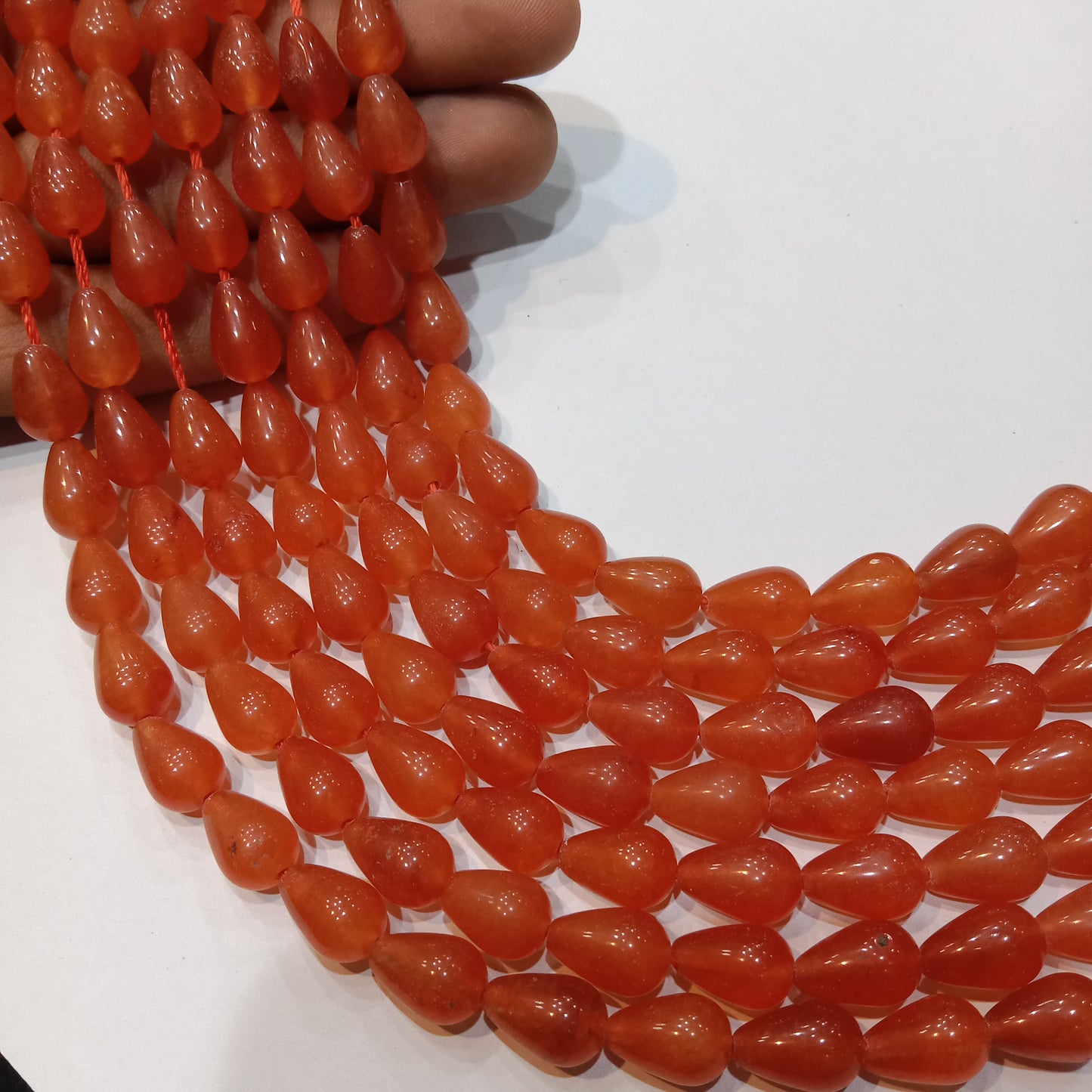 Grade A Agate Teardrop Beads for Jewelry Making 1 String (35pcs)