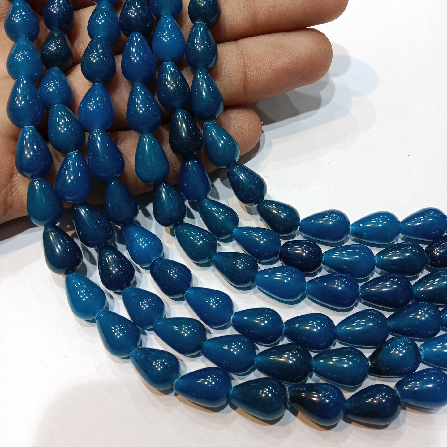 Grade A Agate Teardrop Beads for Jewelry Making 1 String (35pcs)