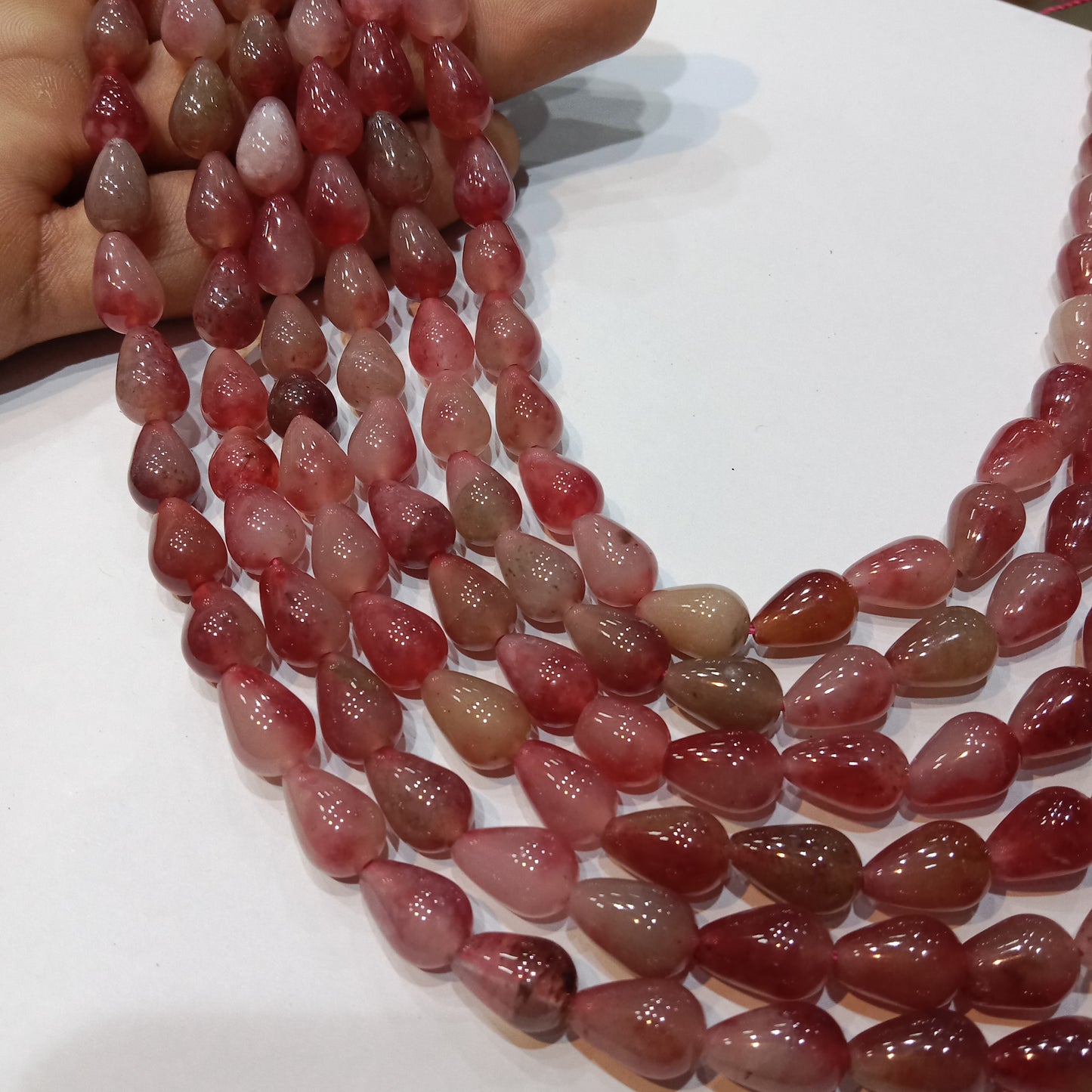 Grade A Agate Teardrop Beads for Jewelry Making 1 String (35pcs)