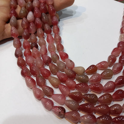 Grade A Agate Teardrop Beads for Jewelry Making 1 String (35pcs)