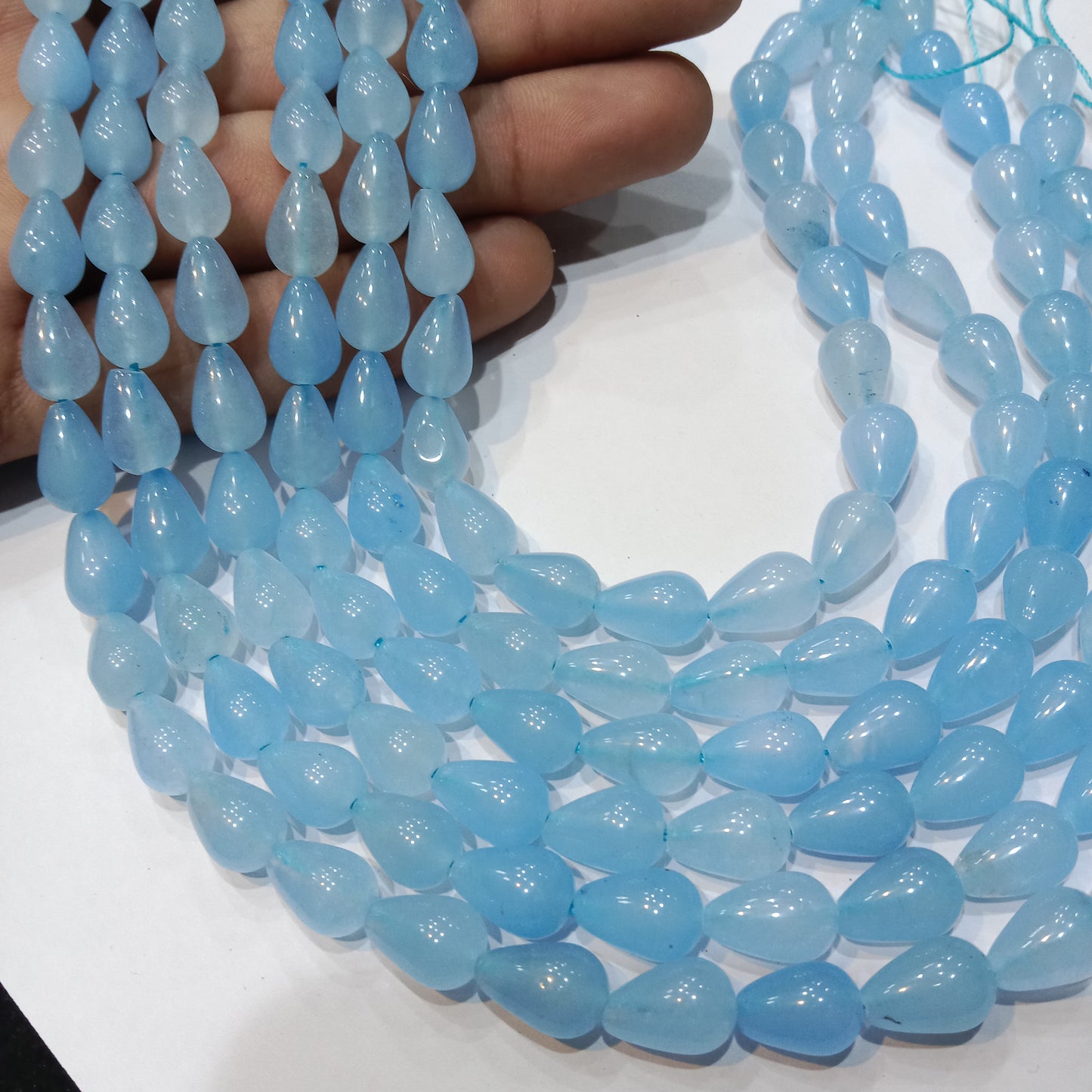 Grade A Agate Teardrop Beads for Jewelry Making 1 String (35pcs)