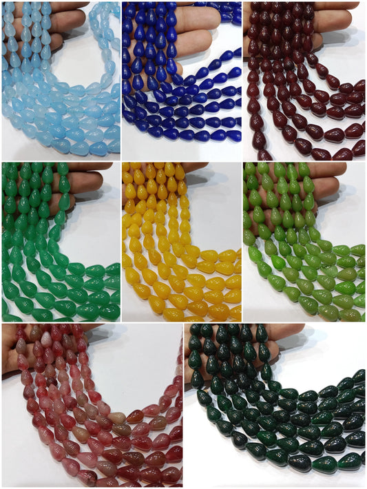 Grade A Agate Teardrop Beads for Jewelry Making 1 String (35pcs)