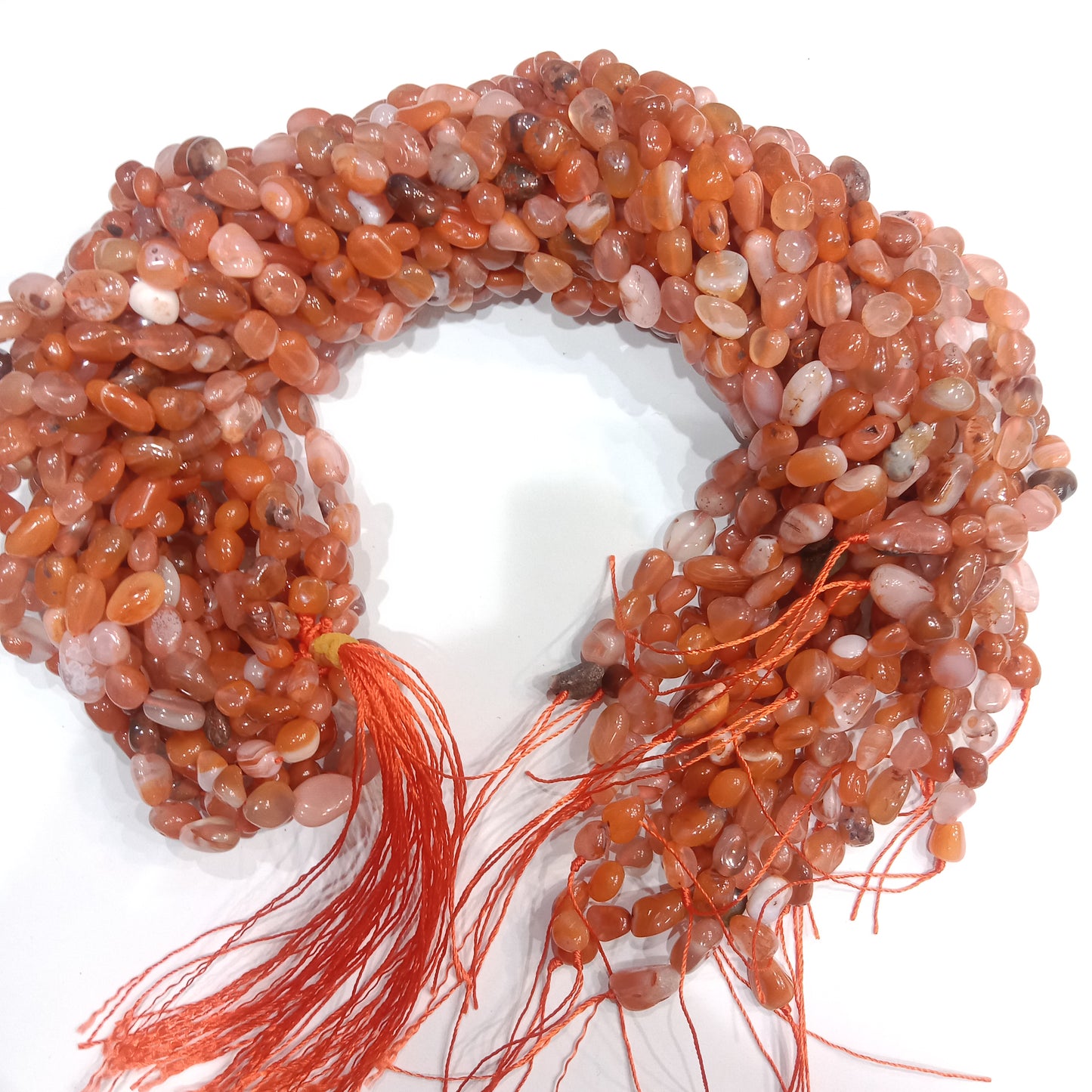 Red carnelian tumbel stones beads 1 string