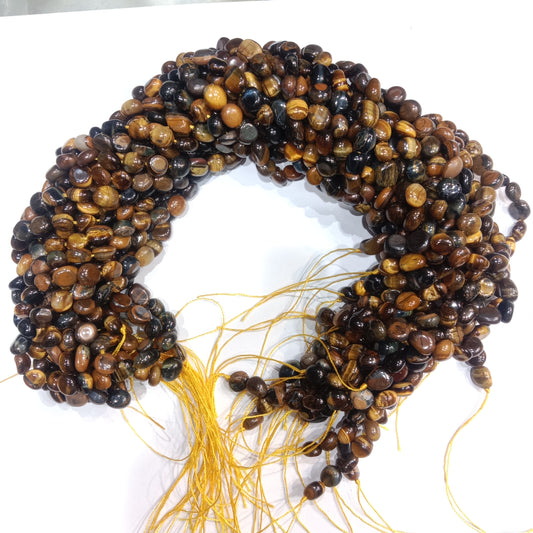 Tiger eye tumbel stones beads 1 string