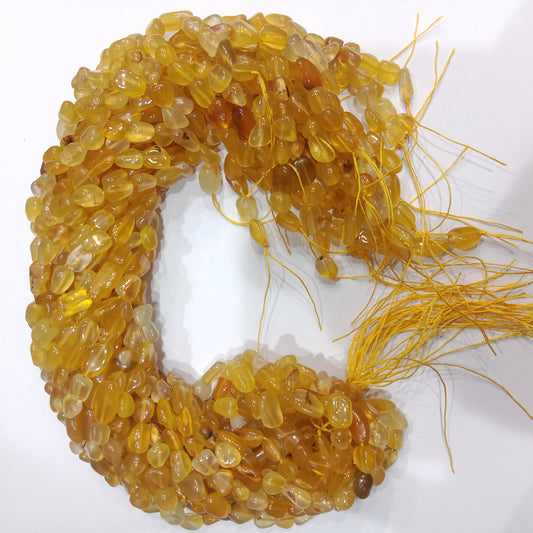 Natural Citrine Smooth Uneven   tumbel stones beads 1 string