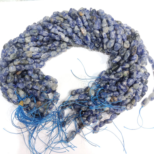 Natural Blue lolite tumbel stones beads 1 string