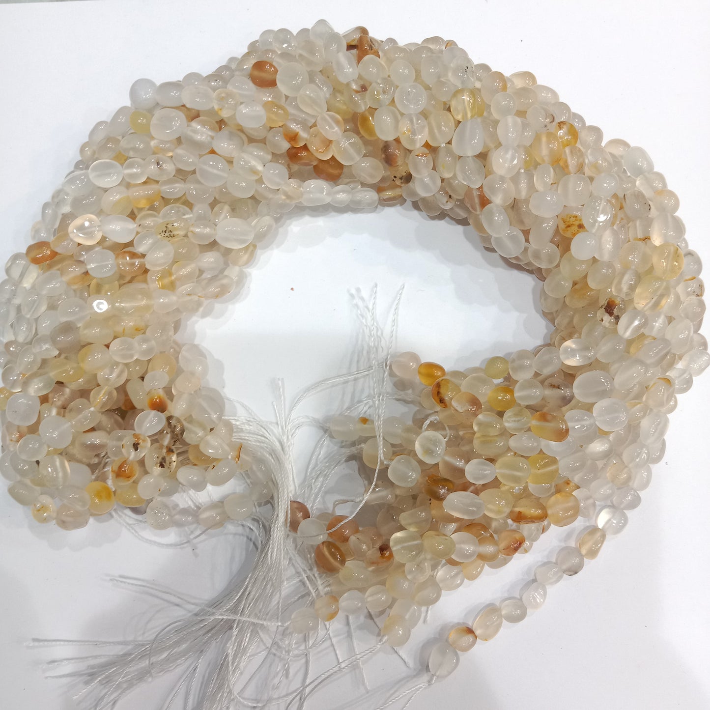 Natural yellow aventurine tumbel stones beads 1 string