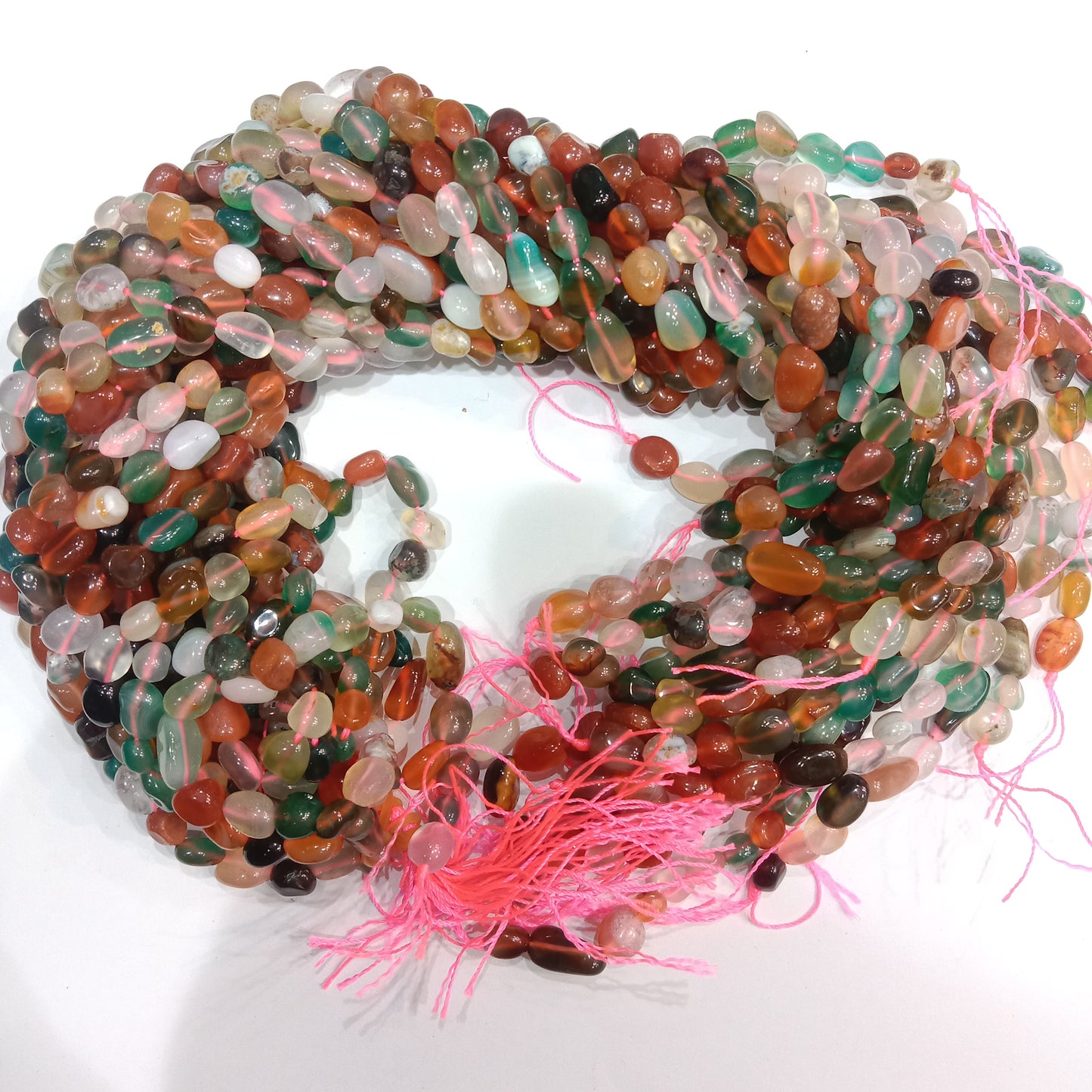 Mixcolur rutilated quartz tumbel stones beads 1 string