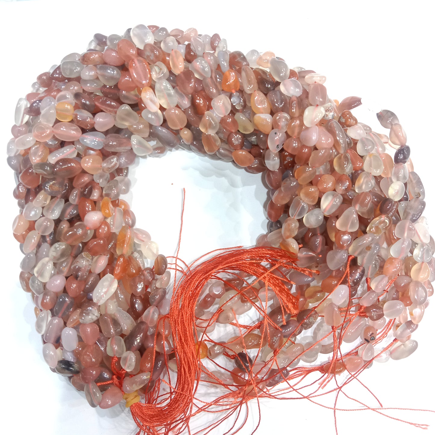 Fancy carnelian tumbel stones beads 1 string