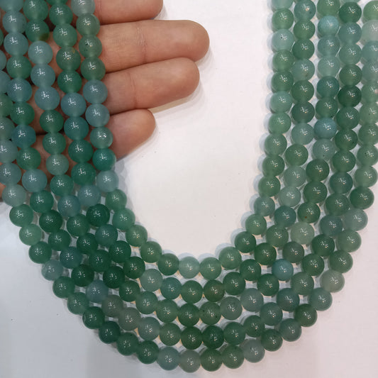 Green aventurine round Agate Beads (8mm) 1 string – by Suncity Beads.