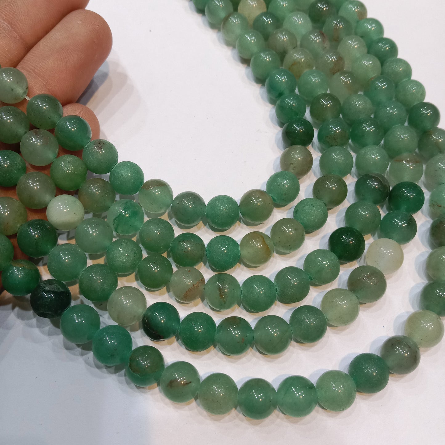 Green jade Agate Beads (8mm) 1 string – by Suncity Beads.