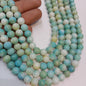 Shaded blue round agate Beads (8mm) 1 string – by Suncity Beads.