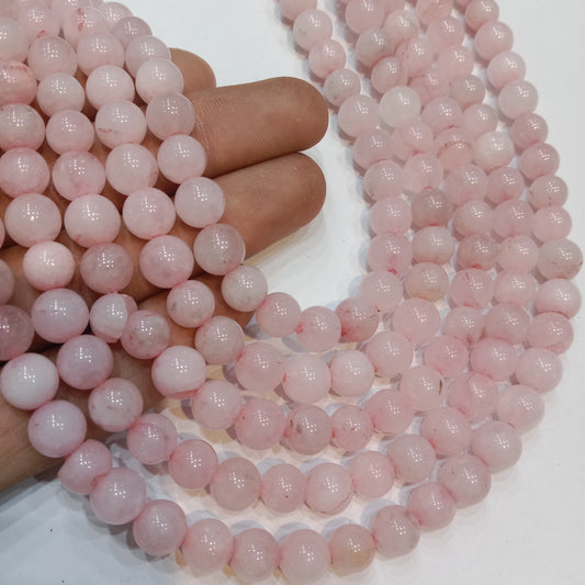 Rose quartz agate Beads (8mm) 1 string – by Suncity Beads.
