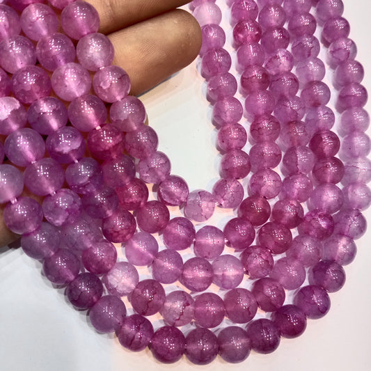 Shaded purple agate Beads (8mm) 1 string – by Suncity Beads.