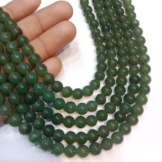 Jade green agate Beads (8mm) 1 string – by Suncity Beads.
