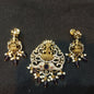 Victorian quality pendant set with earring purple colour