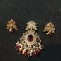 Victorian quality pendant set with earring maroon colour