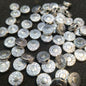 Silver oxidized metals studs flat round shape 1 pkt 100 pcs