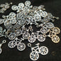 Cycle shape silver oxidized metal charms  1 pkt 100 pcs