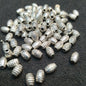 Ribbed silver oxidized metal oval shape beads 1 pkt 100 pcs