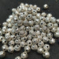 Silver metal oxidized small round shape beads 1 pkt 100 pcs