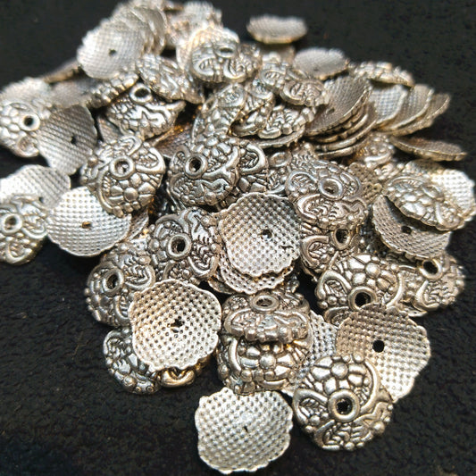 Silver oxidized metal shells shape 1 pkt 100 pcs