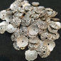 Silver oxidized metal shells shape 1 pkt 100 pcs
