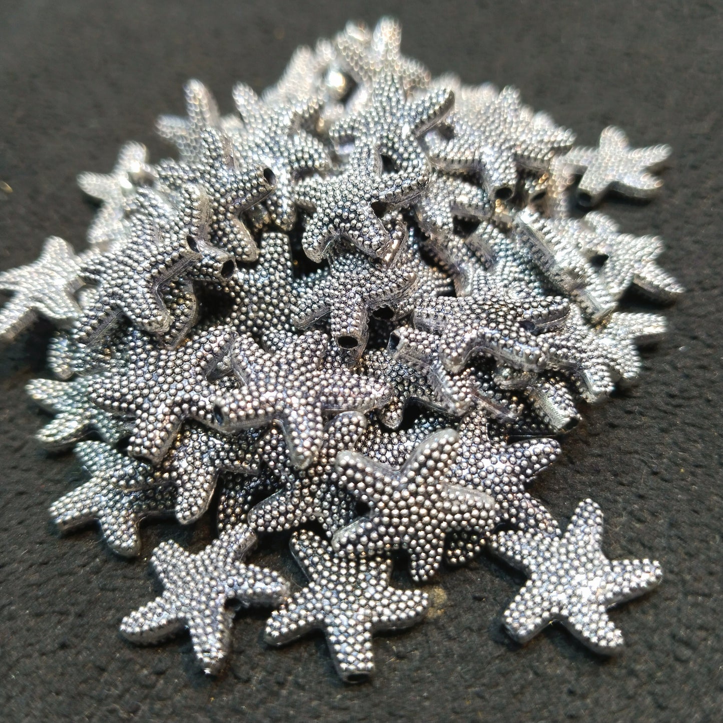 Silver oxidized metal star shape 1 pkt 100 pcs