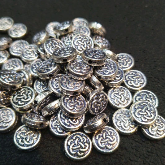 Silver oxidized metal round shape 1 pkt 100 pcs