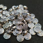 Silver oxidized metal round shape 1 pkt 100 pcs