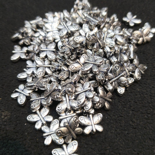 Silver oxidized metal butterfly 1 pkt 100 pcs