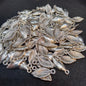 Oxidized silver broad leaf charms 14mm 1 pkt 60 pcs.