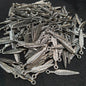 Oxidized silver feather ribbed charms 18mm 1 pkt 60 pcs.