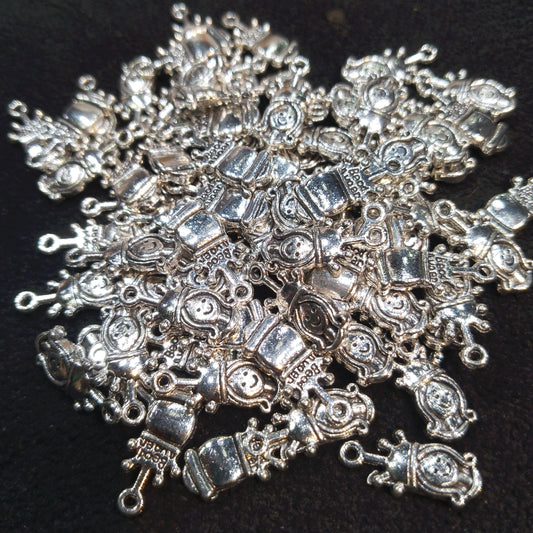 Oxidized silver charms 14mm 1 pkt 60 pcs.
