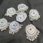 Oxidized silver shield shaped plate pendant 40mm 1 pkt 100 pcs.