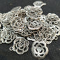 Oxidized silver charms blooming flowers 16mm 1 pkt 60 pcs.