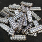 Silver oxidized long rectangular metal bars 5 hole dividers 1 pkt 50 pcs.