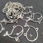 Silver oxidized metal whale 40mm 1 pkt 70 pcs