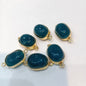 Peacock blue Tumble stone connectors 6 pcs