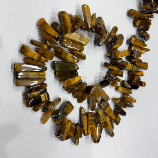 Natural tiger eye Uncut Beads 1 String