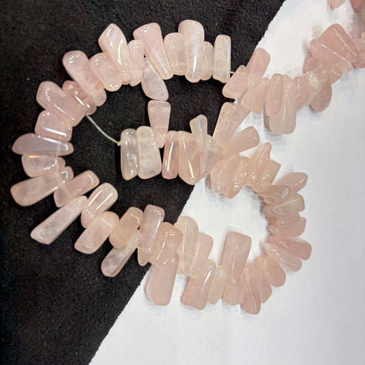 Natural rose quartz Uncut Beads 1 String