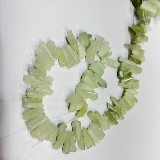 Mint green jade Uncut stones Beads 1 String